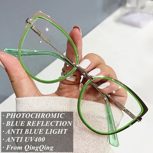 Nouvelles Lunettes Femme 2024 Photochromiques Anti-reflet en Alliage, Monture Œil de Chat Argent Or Noir avec Charnière à Ressort, Verres <span class=keywords><strong>Photogray</strong></span> 2026 - Product Image 2