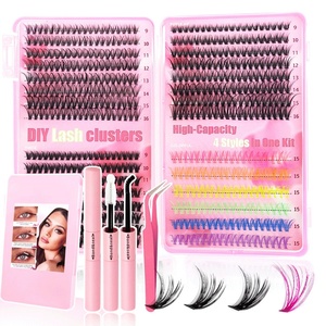 Venta al por Mayor de Extensiones de Pestañas de Colores Estilo Europeo y Americano, Kit de Pestañas en Racimo, Libro de Pestañas, Kit de Extensión de Pestañas DIY - Product Image 1