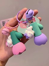 Dễ thương đầy màu sắc Tulip LED ánh sáng Keychain Chất lượng cao PVC + kim loại phim hoạt hình Keyring Túi đồ chơi Mặt dây chuyền sáng tạo xe đèn pin keychain - Product Image 2