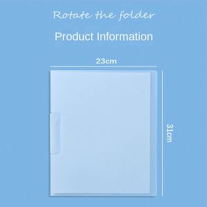 New A4 Rotating Ring Binder PP Clip <b>File</b> <b>Folder</b> Rotary Side Open Fresh Color Universal Document Sorting Storage Padfolio <b>Folder</b> - Product Image 5