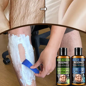 ROZINO Coffret Crème et Lotion Épilatoire Indolore pour Hommes avec Extrait de Café pour l'Hydratation des Aisselles et les Soins Corporels - Product Image 4