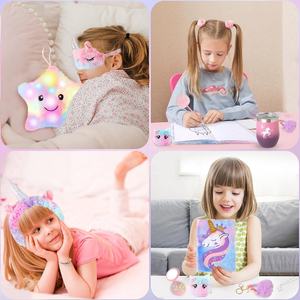 Regalos de unicornios para niñas, <span class=keywords><strong>juguetes</strong></span> de unicornio para niños con almohada de estrella de peluche iluminada/diadema/juego de <span class=keywords><strong>juguetes</strong></span> de peluche suave para cumpleaños, Navidad - Product Image 4