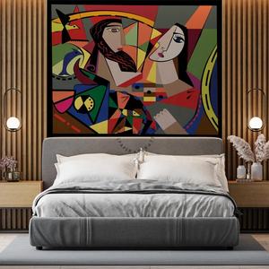 Portrait abstrait <span class=keywords><strong>peinture</strong></span> <span class=keywords><strong>abstraite</strong></span> art mural luxe <span class=keywords><strong>papier</strong></span> <span class=keywords><strong>peint</strong></span> 3d - Product Image 2