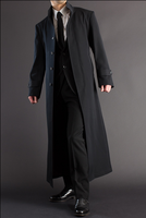 Manteau à revers pour hommes Costume décontracté Polyester extérieur avec doublure Longs manteaux coupe-vent simple boutonnage Vêtements pour hommes Pardessus