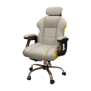 Fauteuil de Bureau Haut de Gamme Inclinable et Pivotant Ergonomique <span class=keywords><strong>en</strong></span> <span class=keywords><strong>Cuir</strong></span> PU <span class=keywords><strong>Noir</strong></span> de Luxe avec Coussin Épais et Appui-Tête - Product Image 3