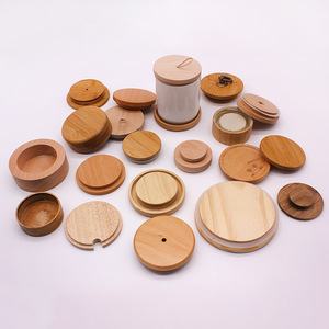 Tapas de Madera para Frascos, Reutilizables, de Bambú, Haya, Pino, Nogal, Tamaños y Colores Personalizables - Product Image 1