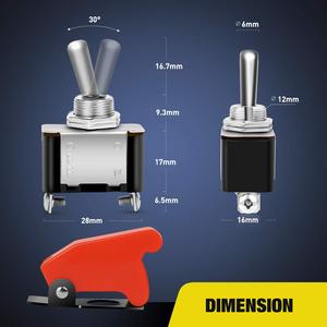 2 Pin geçiş anahtarı <span class=keywords><strong>12V</strong></span> on/off geçiş anahtarı otomotiv otomobil kamyon tekneler için yarış arabaları - Product Image 5