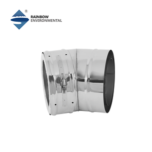 Coudière à double paroi de 5 pouces pour cheminée, à 30 degrés, avec système de fumoir à raccord rapide pour poêles à bois - Product Image 4