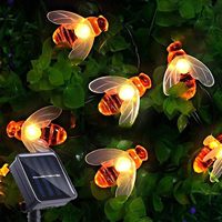 Luces LED Solares Personalizadas al por Mayor con Forma de Abeja, 5M 20LED, Impermeables IP65, OEM ODM, Etiqueta Privada, Personalización de Color para Navidad