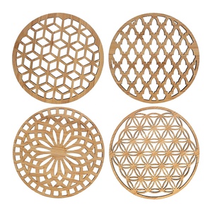 Posavasos de Bambú en Blanco Cortados con Láser OEM/ODM para Decoración de Mesa - Product Image 2