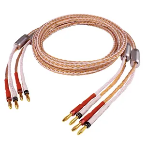 high-end amplifier speaker cable 32 ch 8TC Braid speaker cable with banana plugs speaker cable hifi audio banana