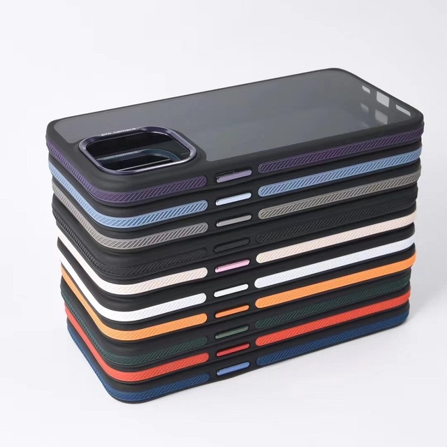 Hot Sale Colored Border Shockproof Phone Case Acrylic Back Cover for iPhone 16 iPhone 16 Pro Max