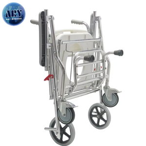 Chaise de douche pliante en aluminium avec bassin de lit Soins à domicile ou soins de santé <span class=keywords><strong>Commode</strong></span> pour fauteuil roulant - Product Image 4