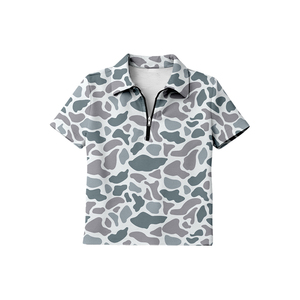 Camiseta BT1732 con estampado de camuflaje gris personalizado para bebé niño, camiseta de manga corta para bebé, ropa de verano - Product Image 1