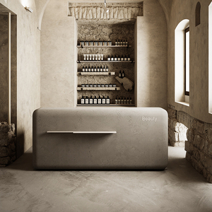 Estación de trabajo de estilo simple de muebles de barbería profesional moderna personalizada con iluminación LED para vitrinas de salón - Product Image 6