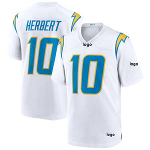 Grosir # 10 Justin Herbert # 15 Jersey Bordir Los Angeles Chargers Pria Ladd McConkey - Product Image 3
