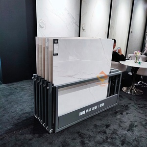 Présentoir de salle d'exposition optimal avec carreaux de céramique rotatifs coulissants Présentoir en métal au design moderne pour les expositions en magasin de détail - Product Image 4