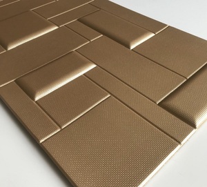 แผง3D ตกแต่งผนังห้องรับแขกแผ่นกระดาน3D สติกเกอร์ติดผนัง3D โฟม - Product Image 3