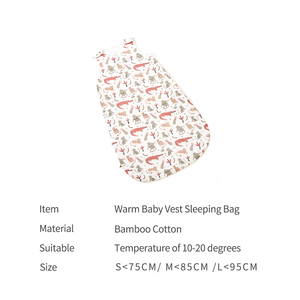 Elinfant Gilet en coton de bambou automne-hiver avec fermeture éclair 0-3 <span class=keywords><strong>ans</strong></span>, sacs de couchage doux personnalisables pour bébés - Product Image 4