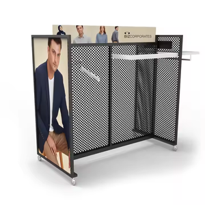 Support d'affichage de magasin moderne pliable en métal pour gondole de vente au détail, support de vêtements pour boutique de vêtements - Product Image 1