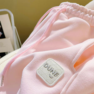 <span class=keywords><strong>Pantalones</strong></span> Deportivos Delgados Rosa y Blanco de Alta Calidad, Fabricados por un Fabricante, <span class=keywords><strong>Pantalones</strong></span> Casuales de Tobillo con Etiqueta de Cuero para Mujer - Product Image 3