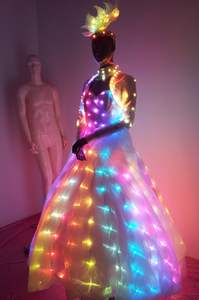Top Quality Luxury Led Light Luminous Illuminated Evening Dress Costume <strong>Suit</strong> with Color <strong>Wing</strong> for Party - Product Image 6