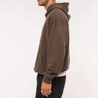 Sweat à capuche en molleton de coton pour homme, manches longues, poche, couleur unie, broderie 3D, effet délavé, coupe ample, idéal pour l'hiver