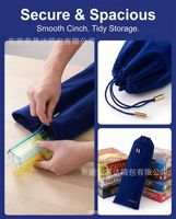 Ensemble de supports pour Mahjong, sac de rangement pour règle de Mahjong, pochette en velours à cordon, housse de protection pour règle longue de Mahjong