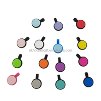OKSILICONE High Quality 15 Bestehende Farbe Mini Circle Silikon Hunde marke Benutzer definiertes Logo Qr-Code Doppelseitiger Haustier name Leere ID-Tags