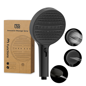 Pommeau de douche de luxe portable au design élégant pour spa, avec jets de massage/pluie/débit, en boîte marron avec logo de marque, pour usine B2B - Product Image 1
