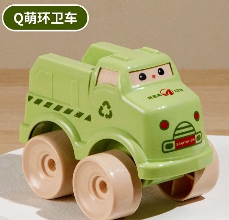 q camion d'assainissement vert mignon