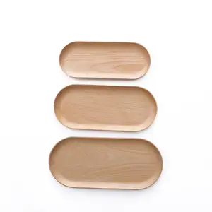 Japanese-style children's fruit tray Wooden dessert coffee milk tray