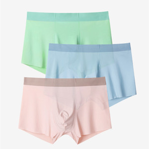 Ropa interior ultrafina transpirable <span class=keywords><strong>Invisible</strong></span> sin rastro para <span class=keywords><strong>hombre</strong></span> de talla grande, bóxer de seda helada, Calzoncillos Bóxer transparentes - Product Image 3
