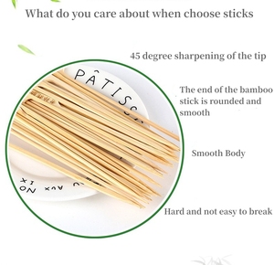 Brochetas Teppo de bambú natural de 9cm para hamburguesas, palos planos con impresión de logotipo personalizable para herramientas de barbacoa - Product Image 2