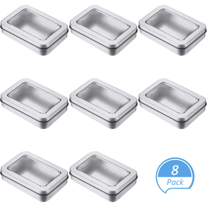 Tin <b>Box</b> Metal Tins with Lid Clear Top <b>Empty</b> Mini Portable Small Storage Tins Case for Home Candles Candies <b>Gifts</b> Balms Treasures - Product Image 3