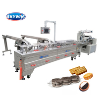 Machine industrielle automatique de fabrication de biscuits sandwich, machine à biscuits sandwich avec machine d'emballage de biscuits