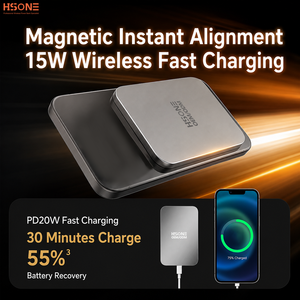<span class=keywords><strong>Cargador</strong></span> Portátil Magnético Inalámbrico de Aleación de Aluminio OEM ODM de 5000 mAh, Puerto de Carga USB-C de 15 W, Color Personalizado - Product Image 4