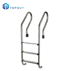 SF 304 Stainless Steel 3 Step Ladder with Handle for Home Swimming Pool