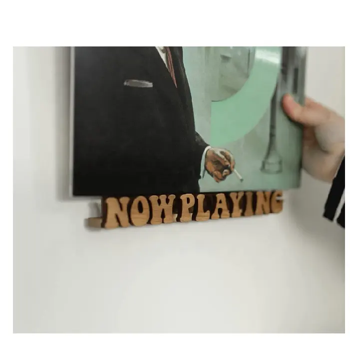 Dudukan Dinding Album Kayu Solid Rak Braket Penyimpanan Gantung LP Pemegang Sekarang Bermain Rekaman Vinyl Berdiri