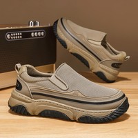 Bottes de travail montantes pour hommes, design OEM, à lacets, imperméables, antidérapantes, thermiques, rehaussantes, en cuir synthétique avec doublure en PU