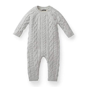 Combinaison en tricot torsadé 100% coton personnalisée pour bébé, vêtements d'hiver - Product Image 1
