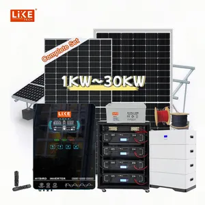 LikeTech 1KW 3KW 5kw 10KW 20KW 30KW全混合离网储能面板电源家用太阳能系统