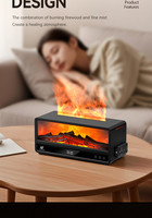 Diffuseur d'arômes pour cheminée, lumière d'ambiance 3D en forme de flamme, huile essentielle créative, humidificateur d'air en bois grainé pour la maison, transfrontalier