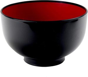 Bol en plastique <span class=keywords><strong>japonais</strong></span> en mélamine passe au lave-vaisselle bol à soupe noir et rouge pour riz Ramen Udon Pho <span class=keywords><strong>Poke</strong></span> - Product Image 6