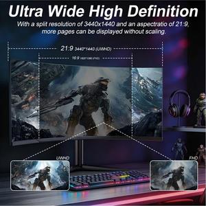 Monitor Curvo para Juegos de 34 Pulgadas <span class=keywords><strong>21</strong></span>:<span class=keywords><strong>9</strong></span>, Panel VA 1500R, 165Hz <span class=keywords><strong>WQHD</strong></span> 3440x1440 con Soporte VESA, Venta al Por Mayor de Fábrica - Product Image 2