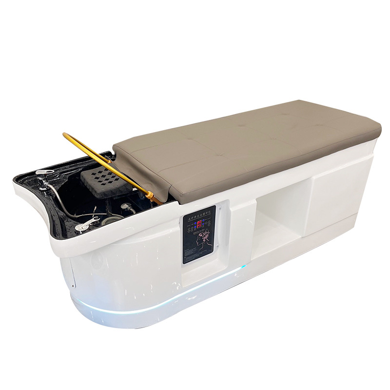 Modern Salon Shops Shampoo Bed Thai Head Spa Shampoo Bed Fiberglass Water Circulation Shampoo Chair with Steamer