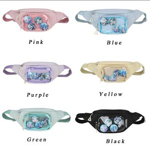 MKW-7016 Paquete de 10 Bolsas de Pecho con Logotipo Personalizado, Bolsa de Cintura de Gran Capacidad para Exhibición de Pins de <span class=keywords><strong>Anime</strong></span>, Bolsa de Cintura Transparente con Ventana de PVC - Product Image 1