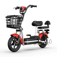 Bicicleta Eléctrica Urbana Económica de 48V y 350W con Gran Autonomía de 30km/h y Canasta Delantera