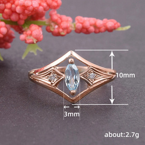 Anello Aperto a V con Effetto Marquise, Stile Classico a Rombo, Fascia alla Moda per Feste e Outfit Quotidiani - Product Image 5