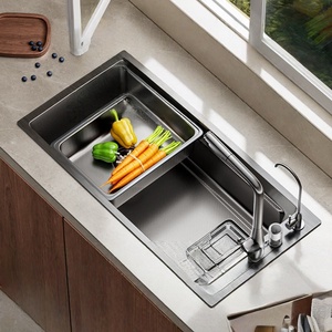 Modern luxury kitchen sink stainless steel <b>vegetable</b> sink integrated basin <b>vegetable</b> sink thickened sink - Product Image 5
